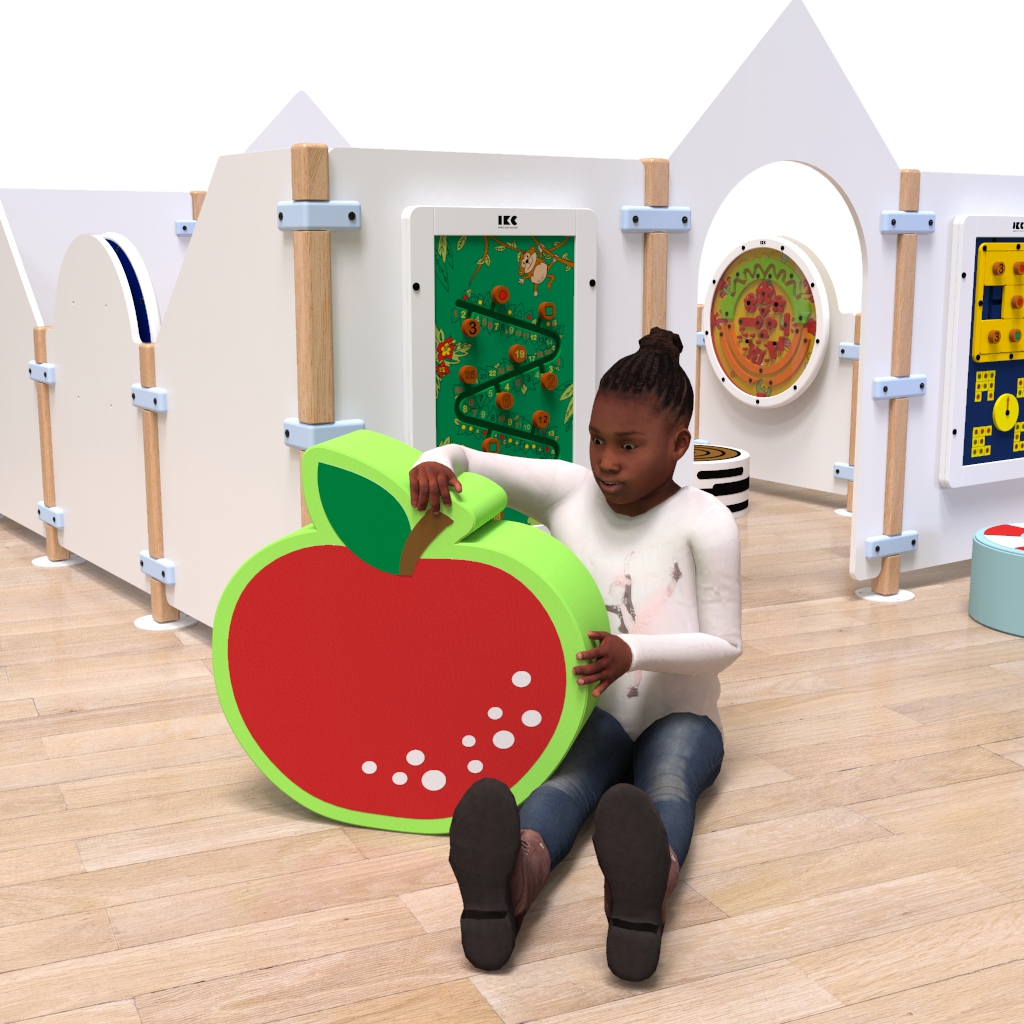 Op deze afbeelding staat een softplay Apple