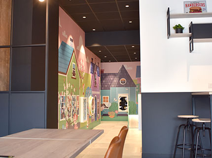 Kinderhoek als onderdeel van een restaurant Kinderhoek als onderdeel van een restaurant
