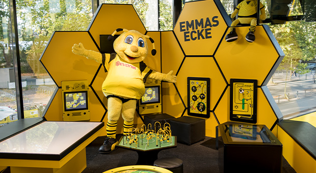 Borussia Dortmund speelhoek voor kinderen in de fanshop