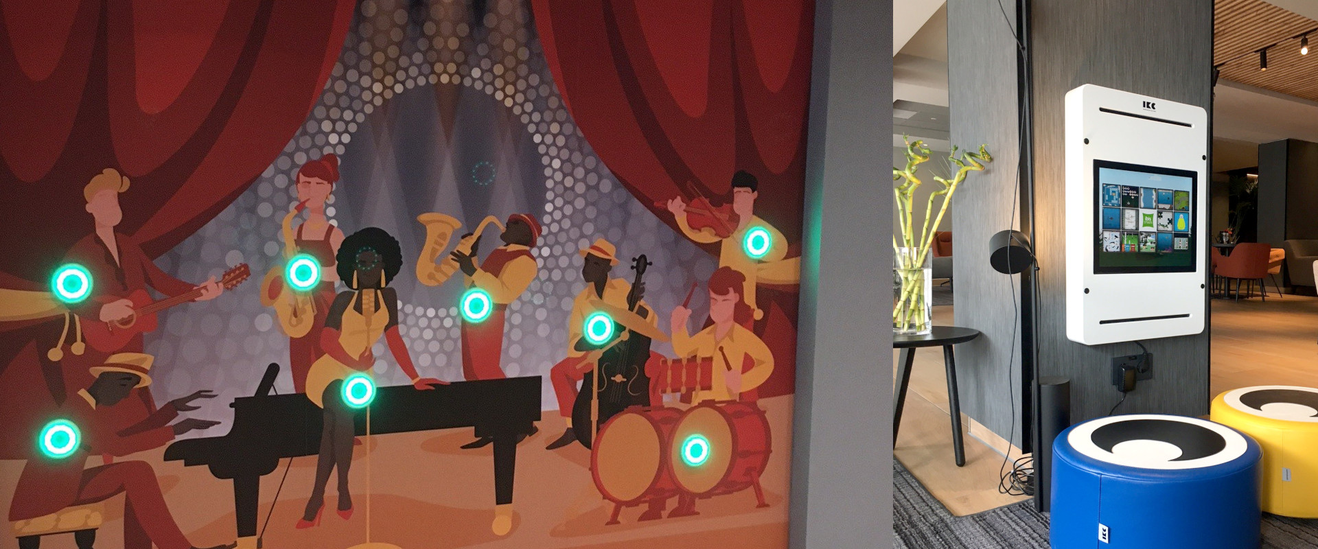 Ibis hotel kinderhoek met interactieve wand en spelcomputer