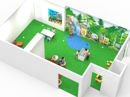 design van de speelruimte met wandspellen epdm speelvloer en forex wanddecoratie