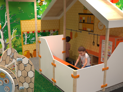 custom speelhuis voor restaurant met keuken