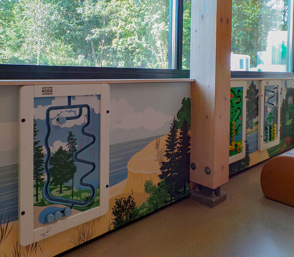 Play corner visitors centre Kennermerduinen This picture shows a play corner in a visitors information centre of a Dutch national park