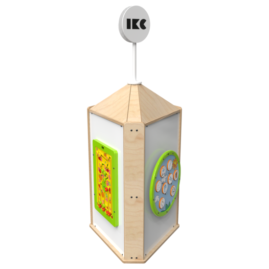 Op deze afbeelding staat een interactief speelsysteem Playtower touch wood