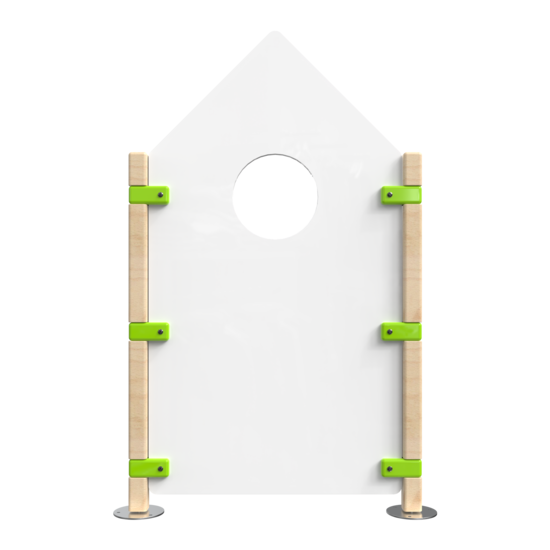 Hekwerk in de vorm van een huis voor kinderhoek | IKC Hekwerken
