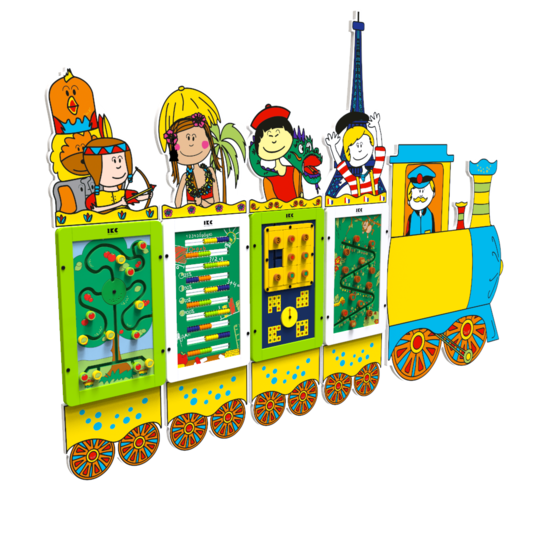 speelsysteem in het trein thema met verschillende landen en voor meerdere speelelementen | IKC speelsystemen voor kinderen