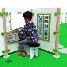 Kinderhek Dashboard Op deze render ziet u een kinder die met speelhek Dashboard ziet spelen