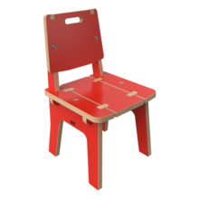 Rode houten stoel voor kinderen | IKC Kindermeubels