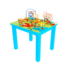 Kindertafel voor in een kinderhoek of wachtruimte met kralen voor het stimuleren van de fijne motoriek | IKC speelsystemen