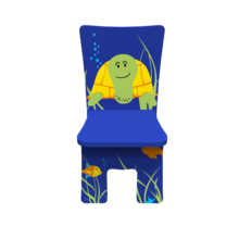 houten stoel voor kinderen met een zee dieren thema voor in de kinderhoek of wachtkamer | IKC kindermeubels